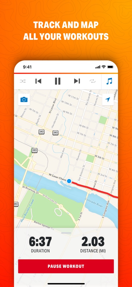 MapMyRide screenshot showing tracking