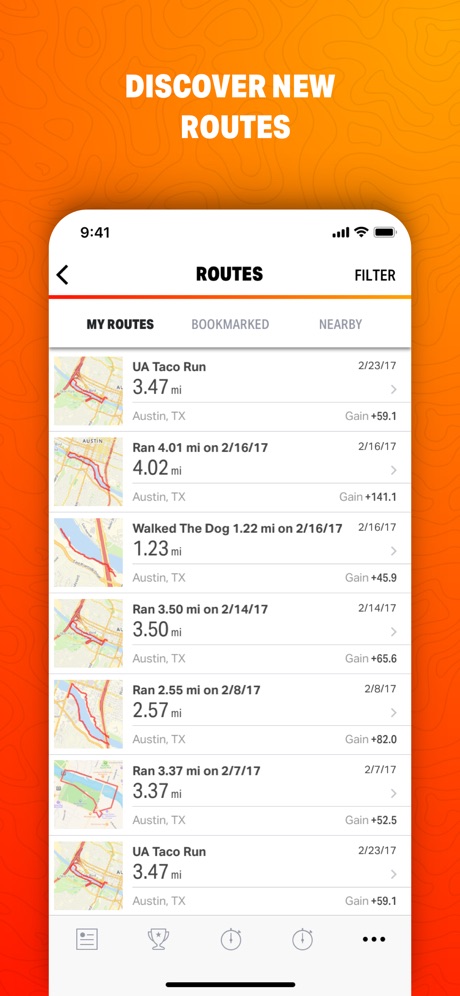 MapMyRide screenshot showing route finding
