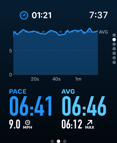 Cadence Apple Watch app - Speed screen