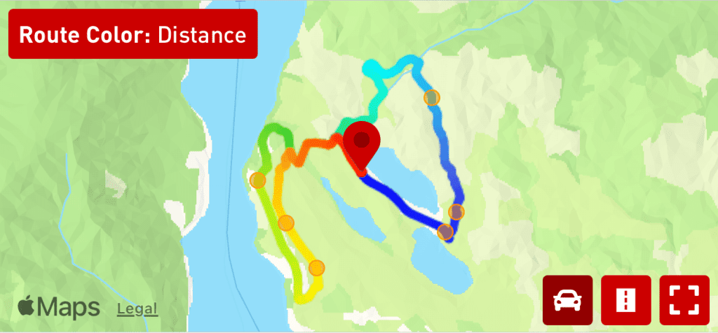 Map in Cadence showing where cars passed based on radar data.